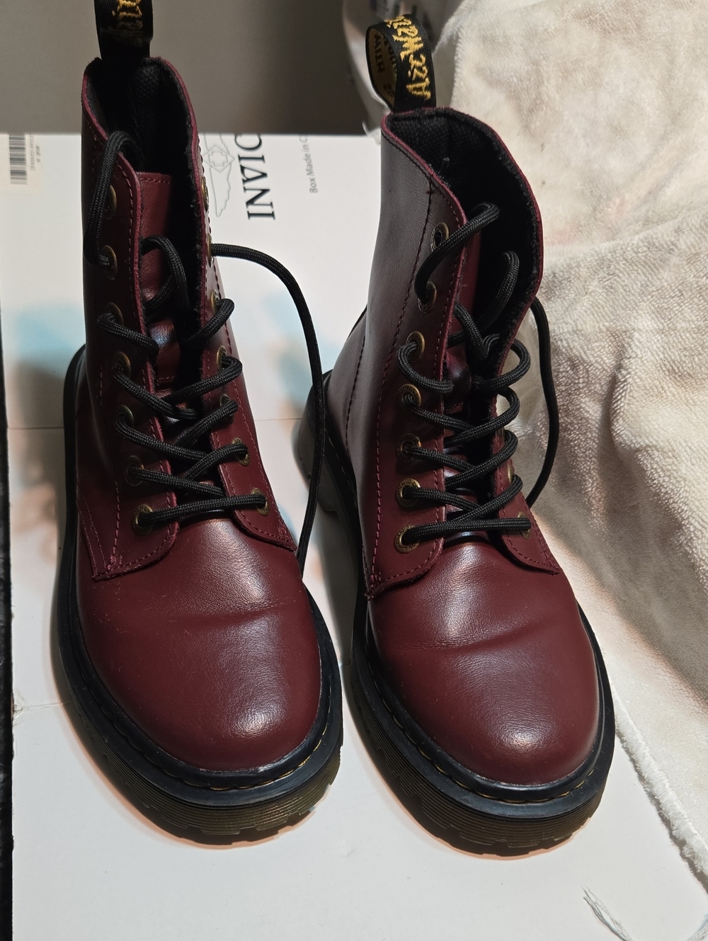 Dr. Martens Women's Burgundy Lace-Up Boots